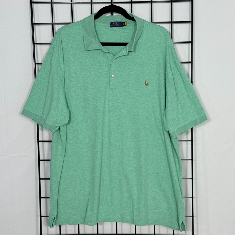 Polo Ralph Lauren Golf Shirt Mens‎ 2XB Green Casual Preppy Flesh Pony Resortwear